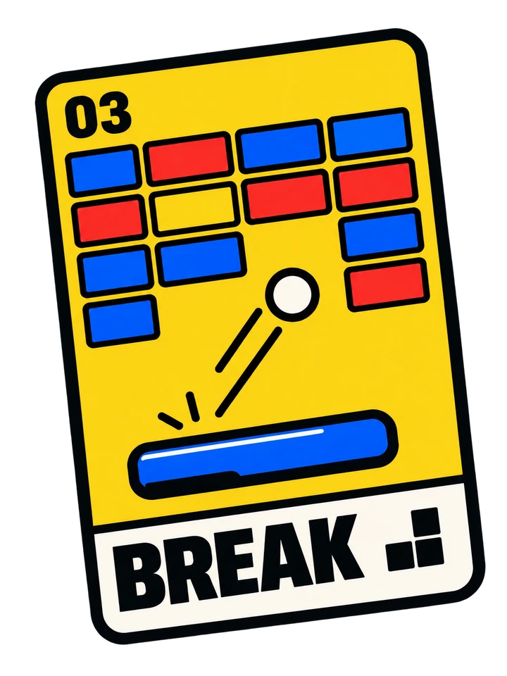 Break arcade brick game card
