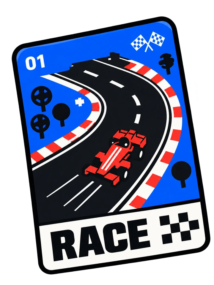 Race racing game card